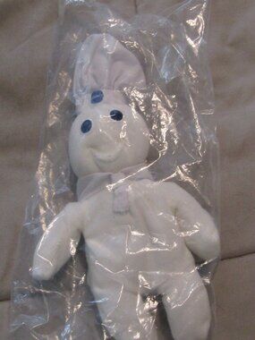1997 Dakin Unopened Bag Vintage 10" PILLSBURY DOUGH BOY BEANIE